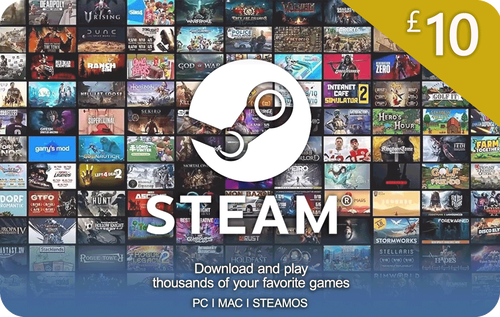 Steam Gift Card 10 GBP United Kingdom بطاقة هدايا - أقل سعر عبر الإنترنت