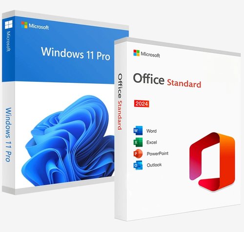 Windows 11 Pro + Microsoft Office 2024 Standard - 3 Devices Nouveau Téléchargement Digital Disponible